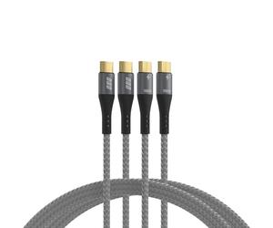 EFB-Elektronik Lot de 2 câbles de charge USB-C vers USB-C 100 W Power Delivery - Puce E-Marker - Câble textile tressé - Transfert de données 480 Mbit/s - Durable et sans plastique