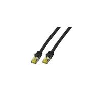 EFB Elektronik MK7001.1,5B RJ45 Câble réseau, câble patch CAT 6a (câble brut CAT 7) S/FTP 1.50 m noir ignifuge, sans halogène, avec cliquet