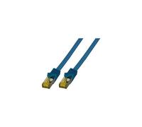 EFB Elektronik MK7001.1,5BL RJ45 Câble réseau, câble patch CAT 6a (câble brut CAT 7) S/FTP 1.50 m bleu ignifuge, sans halogène, avec cliquet