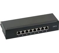 EFB Mini-Patchpanel STP 8xRJ45 Cat.6A,10" 1HE,schwarz