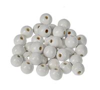 Efco 1400601 Lot de 80 Perles en Bois Blanc 8 mm