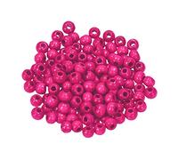 Efco 1401035 Trou 30 Perles en Bois 12 mm, Rose Vif
