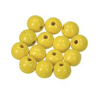 efco - 53 Perles en Bois, diamètre 10 mm, 09 : Jaune