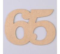 Efco Chiffre 65 en Carton, Hauteur 17 cm, épaisseur 3 mm