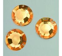 Efco facettes Plaque 2 postes Gem Rose décoratif, Pierre Acrylique, Orange pâle, 12 mm, 75 pièces