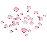 Efco Fil décoratif Pierre Facettes carré Set, Acrylique, Rose Clair, 6 x 6/8 x 8/10 x 10/12 x 12 mm, 30/10/10/Lot de 2