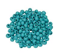 Efco Lot de 30 Perles 1401054 en Bois perforées de 12 mm, Turquoise