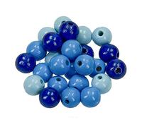 Efco Lot de 69 Perles en Bois Mélange de Bleus 10 mm 25 g