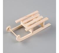 Efco Luge Traditionnelle en Bois, 14 x 6 cm, Miniature d'hiver en Bois Brut