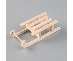 Efco Luge Traditionnelle en Bois, 14 x 6 cm, Miniature d'hiver en Bois Brut
