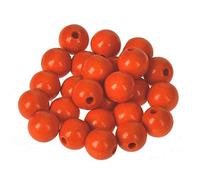 Efco Perles en Bois néon, Couleur Orange, 10mm - 30stà¼CK