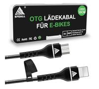 EFEALL Câble de charge iOS pour vélo électrique Bosch Intuvia, Kiox, Nyon | câble micro USB B vers iOS de 35 cm pour ordinateur de vélo, fonction de charge OTG Bosch pour iPhone