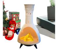 Efecto Chimenea Parpadeante para Meditación Yoga Y extérieur | Quemador De Incienso | Decoración De Cuenco Sin Llama | LED Vintage Parpadeo De Decoración Realista Chimenea