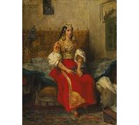 EfeMir Images Abstraites Tirages Toile D'art De célèbres tableaux Tanger juif en costume Dappart par Ferdinandeugene Delacroix pour la décoration de la chambre à coucher 60x90cm