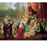 EfeMir Impression Photo Affiches et Estampes Célèbre la première distribution de croix de la Légion d'honneur en l'église des Invalides par Jean Baptiste Debret Pour la Décoration de Bureau 60x90cm