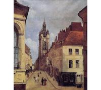 EfeMir Impression Photo Affiches et Estampes Célèbre le Beffroi de Douai par Jean baptiste camille Corot pour la décoration de bureau 60x90cm