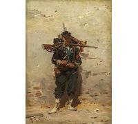 EfeMir Tableaux sur Toile Image Imprimén Célèbre Clairon de l'infanterie légère par Alphonse Marie De Neuville pour la décoration murale 60x90cm