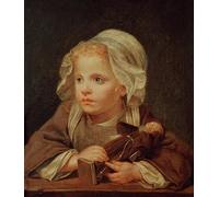 EfeMir Tableaux sur Toile Image Imprimén Célèbre Jeune fille à la poupée de Jean Baptiste Greuze pour la décoration murale 60x90cm