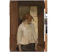 EfeMir Tableaux sur Toile Image Imprimén Célèbre La Montrouge Rosa La Rouge par Henri De Toulouse Lautrec pour la décoration murale 60x90cm