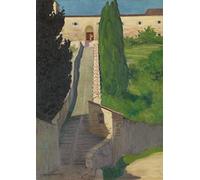 EfeMir Tableaux sur Toile Image Imprimén Célèbre Les marches du couvent de San Marco Perugia par Felix Edouard Vallotton pour la décoration murale 60x90cm