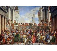 EfeMir Tableaux sur Toile Image Imprimén Célèbre les Noces de Cana de Paolo Veronese pour la décoration murale 60x90cm