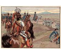 EfeMir Tableaux sur Toile Image Imprimén Célèbre Napoléon I Bonaparte avec Joachim Murat Lors de la Reddition d'Ulm en Gravure pour la décoration murale 60x90cm