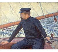 EfeMir Toile Avec Image HD Imprimer Posters De célèbres tableaux Paul Signac sur son bateau par Théo Van Rysselberghe pour la décoration du salon 60x90cm