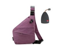 EFEMIR Wander Plus Sac De Voyage Antivol, Sac à Bandoulière Sécurisé Et élégant Pour Femmes Et Hommes, Sac à Bandoulière étanche, Sac à Bandoulière Mince (Purple)