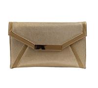 Eferri Bolso de Mano Metalizado, Sac à Main Femme métallisé, Or, 30x18 cm