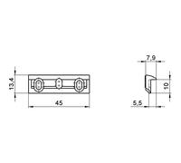 EFF-EFF 128.1000011 40 Effeff 118 FaFix 128.100 Évissage pour ouvre-porte électrique en acier galvanisé Argenté
