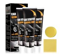 Efface Rayure Voiture 2026 - Car Scratch Remover Wax, Pâte de Réparation pour Rayures Profondes, Cire de Polissage Anti-Rayures avec Chiffon et Éponge, Universel pour Carrosserie (3PCS)