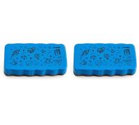 Effaceur magnétique Trodat pour tableau blanc - de couleur bleu - Taille : 10,5 x 5,5 x 1,8 cm - idéal pour enlever toutes les marques de feutres sur tableau blanc (Lot de 2)