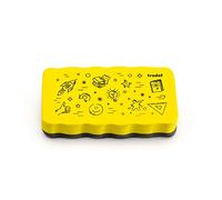 Effaceur magnétique Trodat pour tableau blanc - de couleur jaune - Taille : 10,5 x 5,5 x 1,8 cm - idéal pour enlever toutes les marques de feutres sur tableau blanc