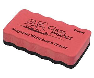 Effaceur magnétique Trodat pour tableau blanc - de couleur rouge - Taille : 10,5 x 5,5 x 1,8 cm - idéal pour enlever toutes les marques de feutres sur tableau blanc