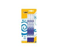 BIC Mini Effaceurs Réécriveurs - Encre Bleue, Blister de 4