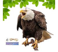 Effaroucheur hibou anti-oiseaux imperméable avec cloche, faux hibou décoratif pour jardin et arbres, épouvantail à pigeons avec bande dissuasive, figurine recyclable pour protéger les cultures