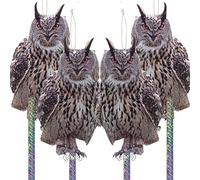 Effaroucheur Oiseaux Anti Pigeon pour Balcon, Repulsif Pigeon, Effaroucheur Pigeons Balcon, Corbeau Anti-Pigeon, Hibou Anti Pigeons, Epouvantail Balcon Jardin 4 Pièces Carton