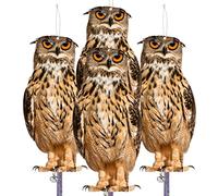 Effaroucheur Oiseaux, Hibou Anti Corbeau Anti-pigeon, Repulsif Pigeon, Epouvantail Oiseaux, Carton Hibou Repulsif Oiseaux avec Réfléchissant Bande Anti Pigeons pour Balcon Potager Jardin lot de 4