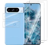 Effcotuo 2 Pièces Verre Trempé pour Google Pixel 8 Pro Protection écran 2 Pièces Caméra Arrière Protecteur Film Anti Rayures sans Bulles d'air -Ultra Résistant Ultra Transparent 9H Glass