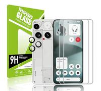 Effcotuo 2 Pièces Verre Trempé pour Nothing phone 3 Protection écran 2 Pièces Caméra Arrière Protecteur Film Anti Rayures sans Bulles d'air -Ultra Transparent 9H Glass
