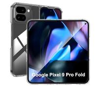 Effcotuo Coque Compatible avec Google Pixel 9 Pro Fold Etui Antichoc Cover Case Housse de Protection en Silicone PC Souple, Mince et Limpide, Transparent
