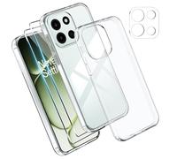 Effcotuo Coque pour OnePlus Nord 6 5G Case avec Verre Trempé Protection écran avec 1 Pièces Caméra, Transparent Soft Etui Silicone TPU Cover Housse Absorption de Choc et Anti-Scratch Housse étui