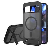 Effcotuo Magnétique Coque pour Google Pixel 10 Pro XL/Pixel 9 Pro XL 5G Case avec MagSafe, Anti-Chute Silicone Souple + Acrylique Givré Coque, Etui Translucide Mat Arrière Housse Fine Cover - Noir