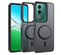 Effcotuo Magnétique Coque pour Oppo A5 4G/5G / Oppo A5X Case avec MagSafe, Anti-Chute Silicone Souple + Acrylique Givré Coque, Etui Translucide Mat Arrière Housse Fine Antichoc - Noir