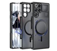 Effcotuo Magnétique Coque pour ZTE Nubia RedMagic 11 Pro/11 Pro Plus Case avec MagSafe avec Verre Trempé Protection écran Anti-Chute Silicone Souple + PC Givré Coque, Etui Translucide Mat Housse