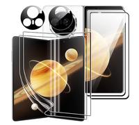 Effcotuo Protection écran pour Honor Magic V3 Verre trempé, 2 Pcs 9H Dureté Avant Protection Écran + 2 Pcs Flexible À l'intérieur Protection Ecran + 2 Pcs Caméra Arrière Protecteur, HD sans Bulles