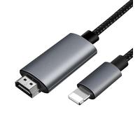 Effdrdfs HDMI Câble für iPhone- HDMI Konverter Câble für iPhone, 2m Telefon/Pad zu TV Câble Kompatibel mit i-Phone 14/12/11,X,8,7,6,5 und i-Pad Geräten, High Definition 1080P@60Hz