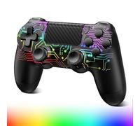 Effdrdfs Wireless Controller, Slim/Pro/PC Compatible, Gamepad with Dual Vibration, RGB, 1000mAh Battery, 6-Axis, Touchpad, Headphone Jack(Black)