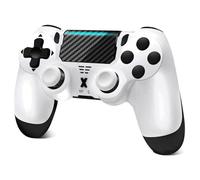 Effdrdfs Wireless Controller, Upgraded Controller Wireless for PS-4/Slim/PC, Bluetooth Gamepad Joystick with Dual Vibration/Touch Panel/ 3.5mm Audio Jack/Six-Axis/Ergonomic(White+Black)
