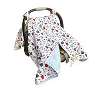 effe bébé Housses de siège auto pour nouveau-né - 100 % coton respirant - Peuvent être utilisées comme auvent de siège auto - Pour garçons et filles (chien bleu)